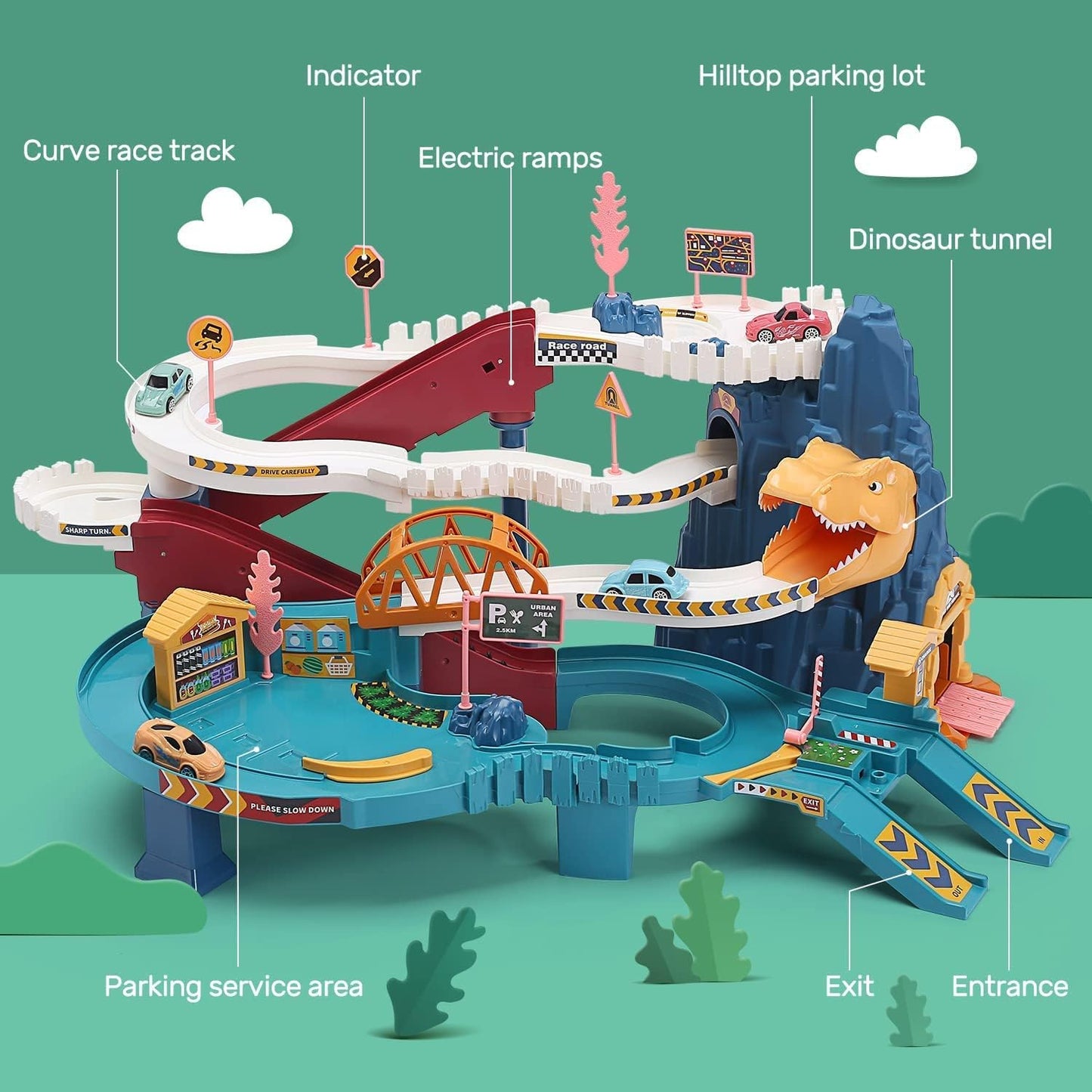 Dinosaur Race Track Set
